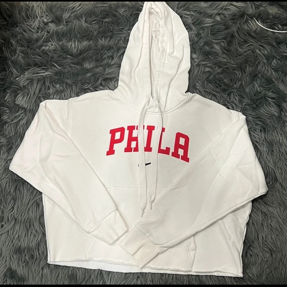 Nike Sixers Cropped Hoodie NWOT - Size Small | Color: White